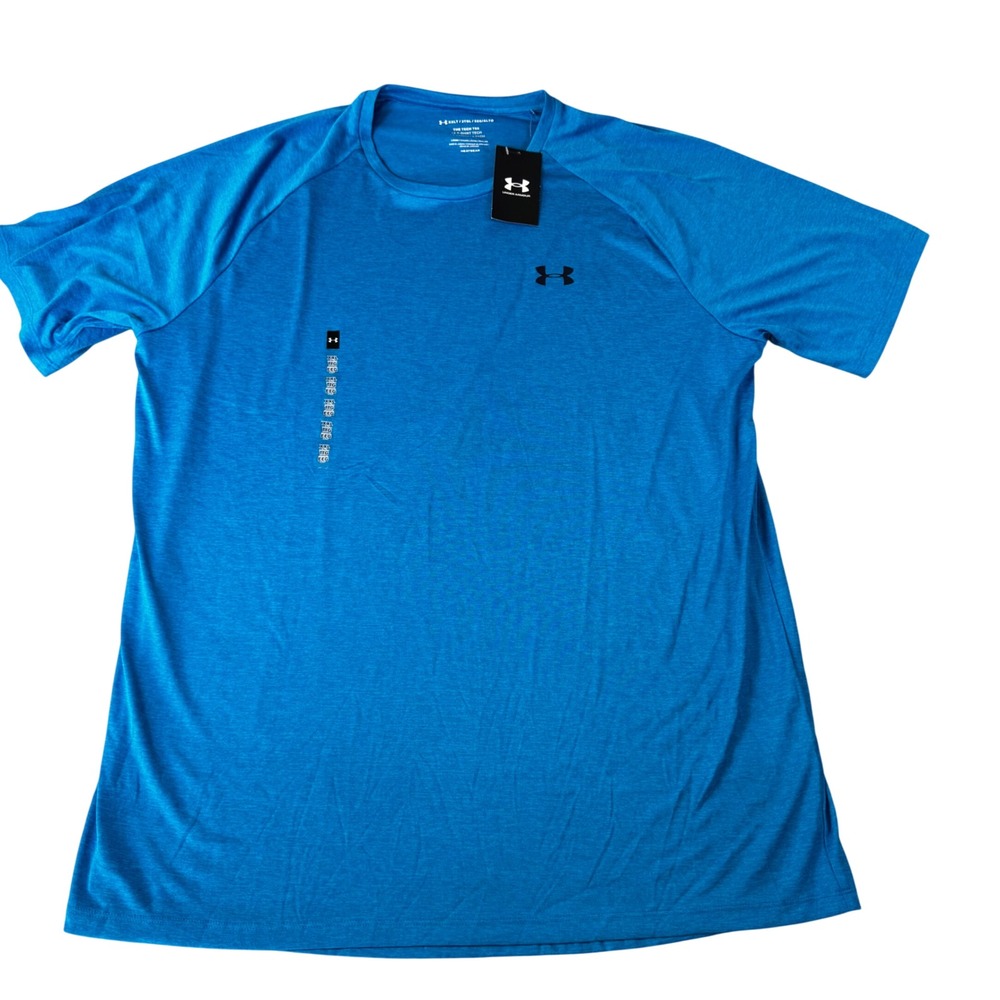 Under Armour Tech Tee Mens XXLT Blue New HeatGear Short Sleeve Shirt 1326413